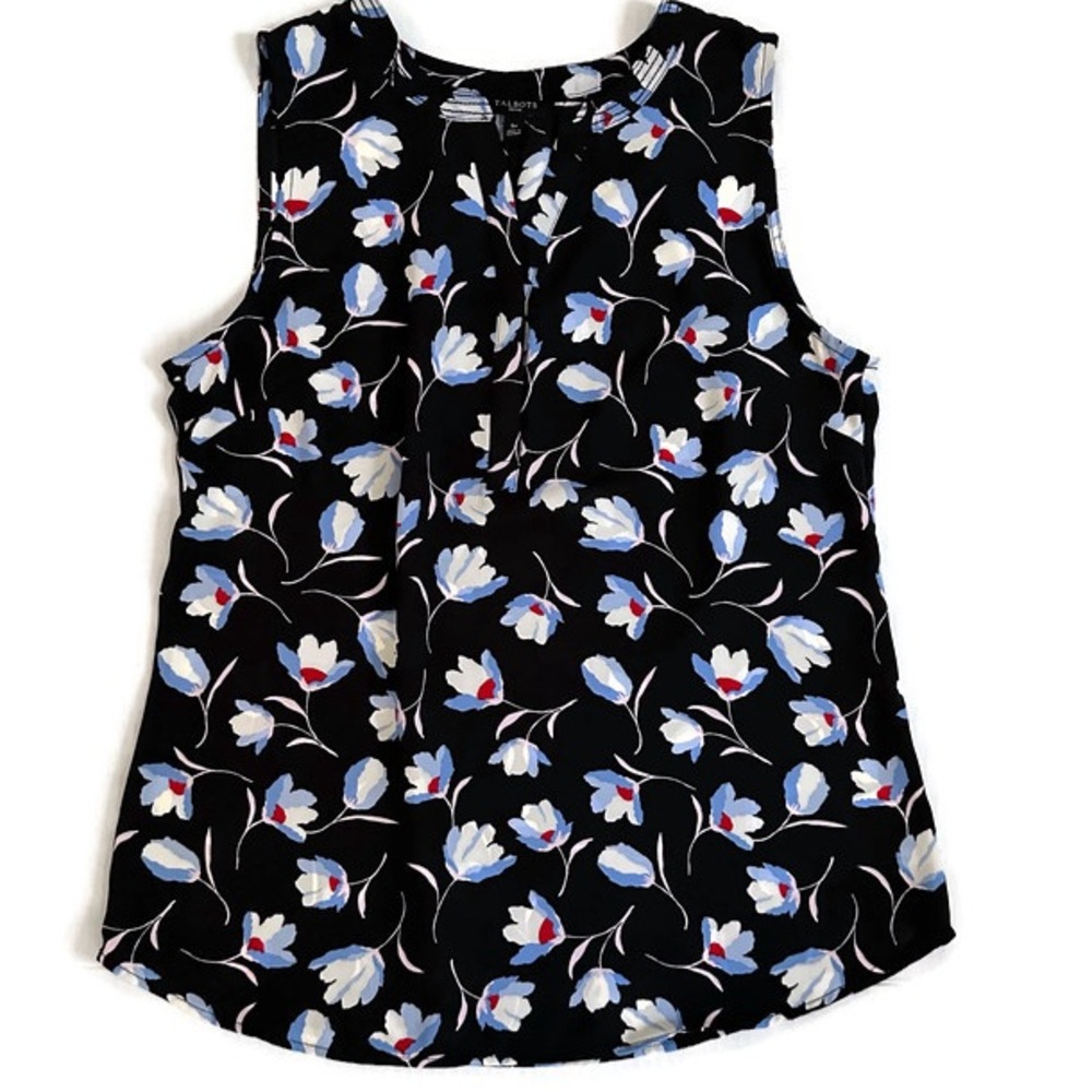 Talbots Petite Floral Sleeveless Popover Blouse SP